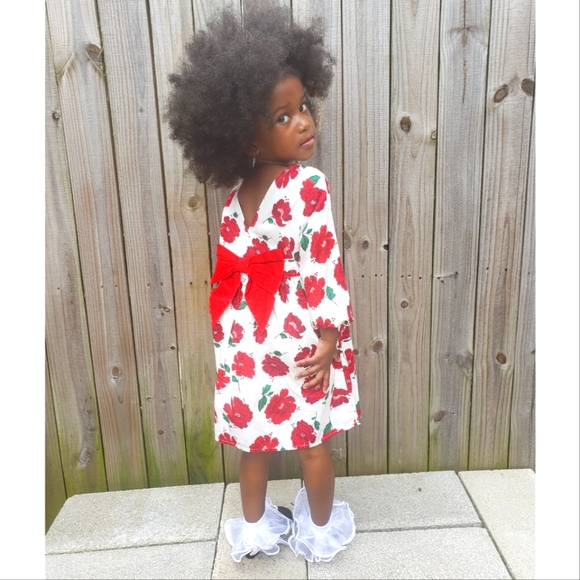 OshKosh B'gosh Denim Dress and Crown & Ivy Toddler Girls Long Sleeve Bow Dress - Picture 3 of 9